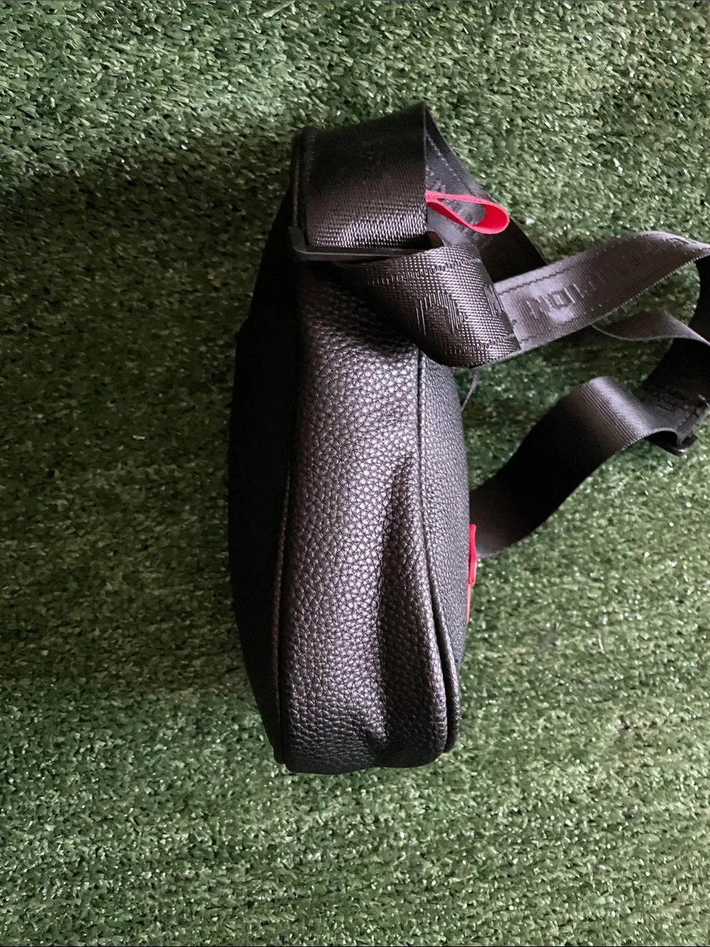 True Religion Black Crossbody Bag with Red Accent - Men Travel